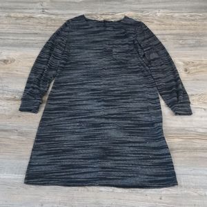 New Cozy Comfy Crew Neck Striped Style Casual 3/4 Sleeve Pocket Dress
